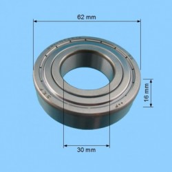 ROULEMENT 6206 SKF ZZ  DIAM 30 X 62 - 481252028139 - 482000026536 - 482000071266